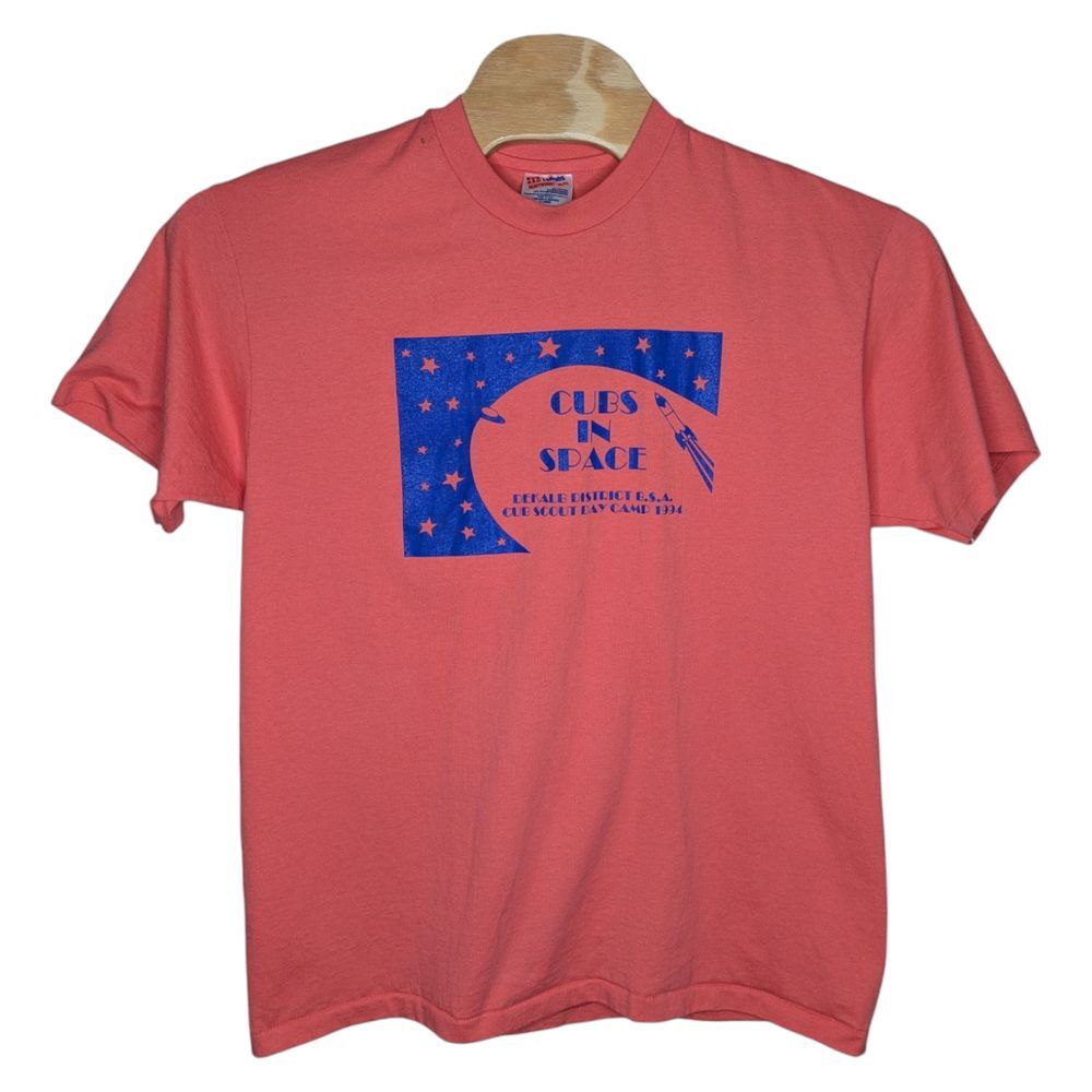 Vintage Cubs In Space‎ T Shirt Adult XL Dekalb County GA BSA Boy Scout Camp 1994